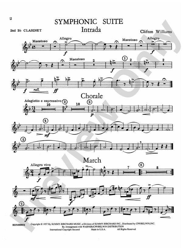 Symphonic Suite 2nd B Flat Clarinet 2nd B Flat Clarinet Part Symphonic Suite 2nd B Flat Clarinet 2nd B Flat Clarinet Part