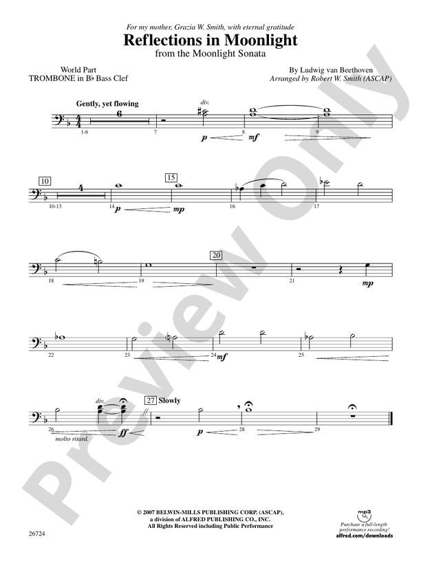 Reflections In Moonlight: (wp) 1st B-flat Trombone B.C.