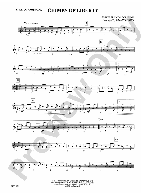 The Chimes of Liberty: E-flat Alto Saxophone