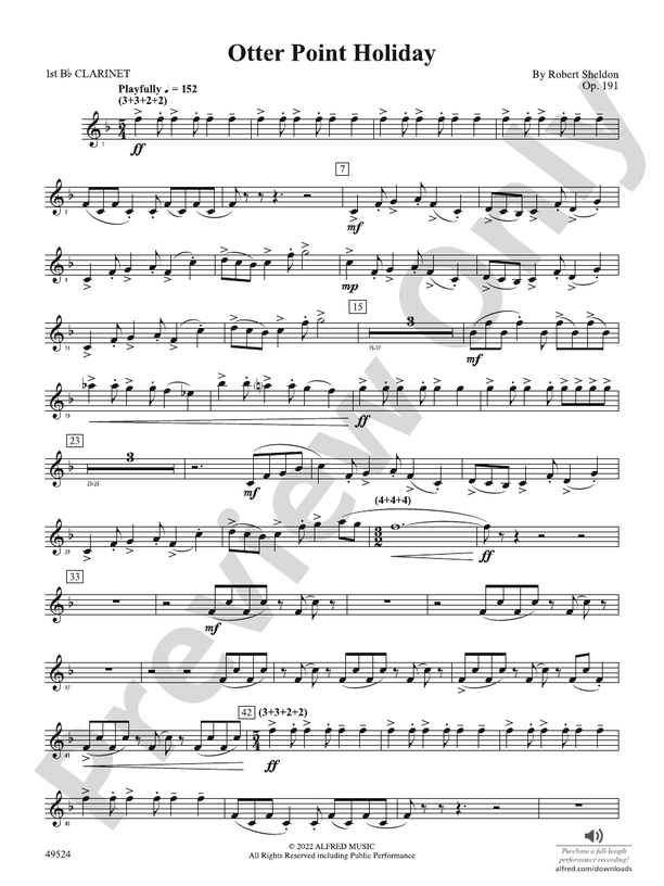 Otter Point Holiday: 1st B-flat Clarinet: 1st B-flat Clarinet Part ...