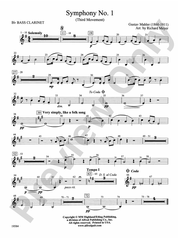 Symphony No. 1, 3rd Movement Bflat Bass Bflat Bass