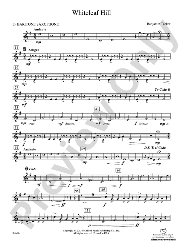 Whiteleaf Hill Eflat Baritone Saxophone Eflat Baritone Saxophone