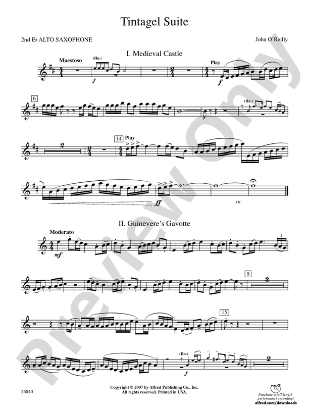 Tintagel Suite 2nd Eflat Alto Saxophone 2nd Eflat Alto Saxophone