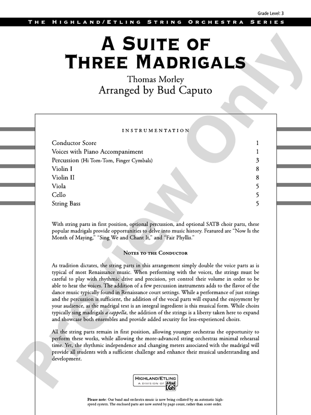 A Suite of Three Madrigals