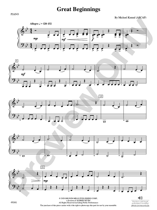 Great Beginnings Piano Accompaniment Piano Accompaniment Part Digital Sheet Music Download 2408