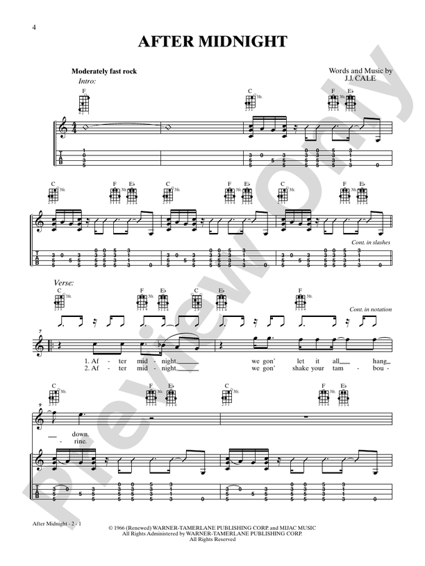 After Midnight Mandolin Eric Clapton Digital Sheet Music Download