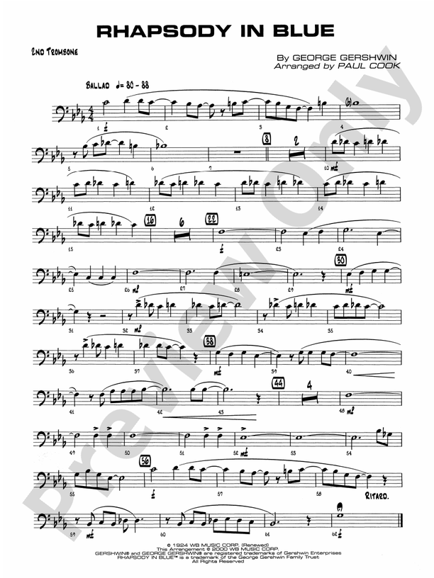 Rhapsody in Blue: 2nd Trombone