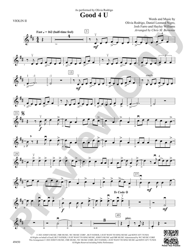 Made You Look: 2nd Violin: 2nd Violin Part - Digital Sheet Music Download