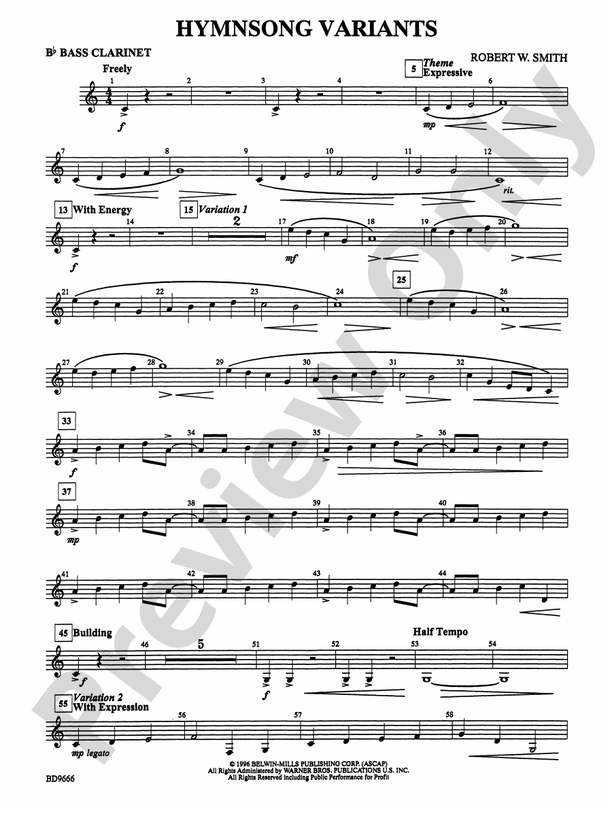 Hymnsong Variants Bflat Bass Bflat Bass Part