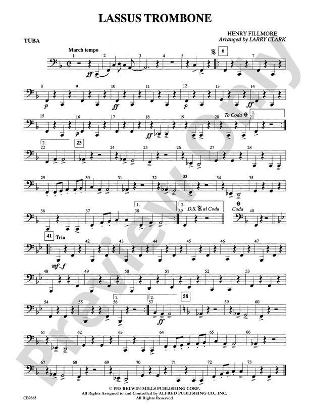 Lassus Trombone Tuba Tuba Part Digital Sheet Music Download