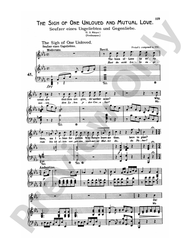 Beethoven Songs 66 songs, mostly for Medium Voice (German