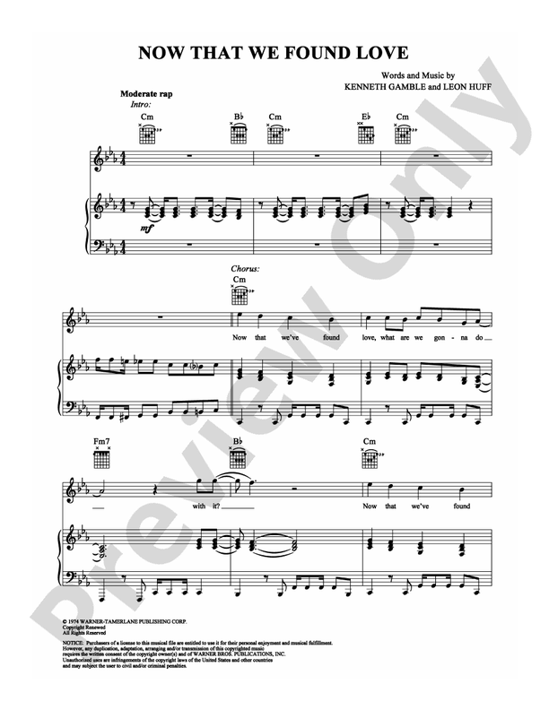 Now That We Found Love: Piano/Vocal/Chords: Third World - Digital Sheet ...