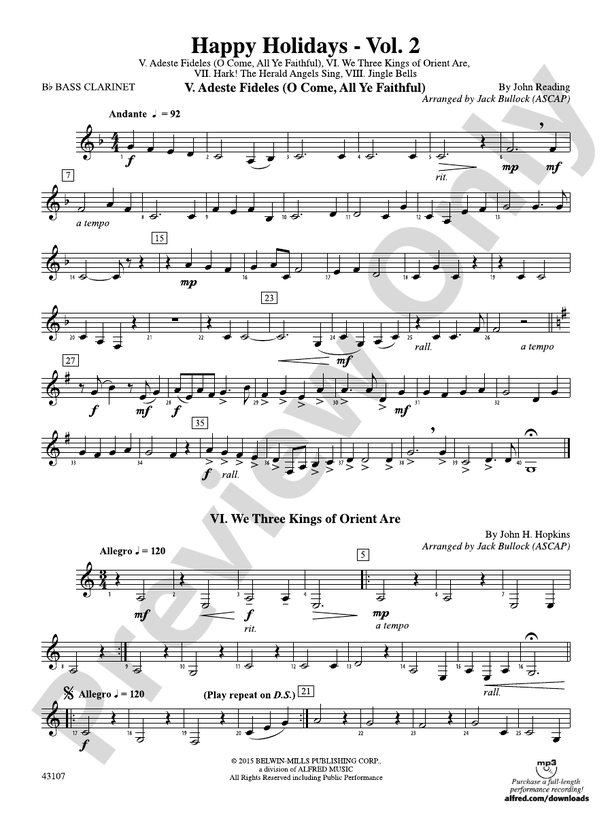 Happy Holidays---Vol. 2: B-flat Bass Clarinet: B-flat Bass Clarinet ...