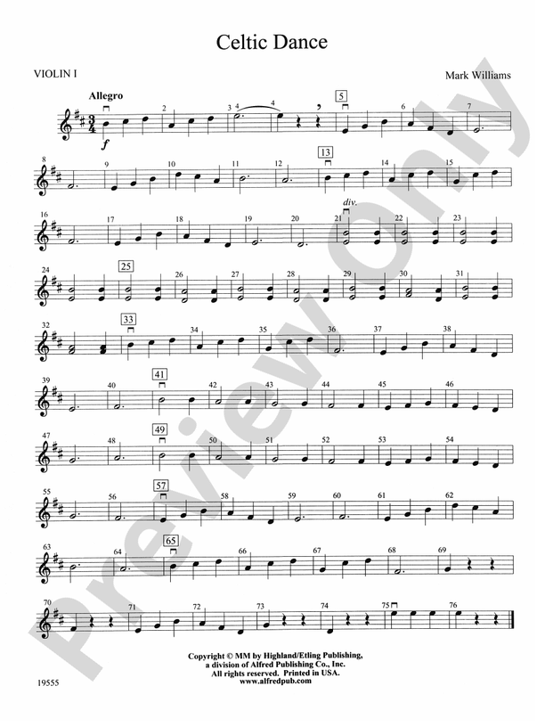 Celtic Dance: 1st Violin: 1st Violin Part - Digital Sheet Music Download