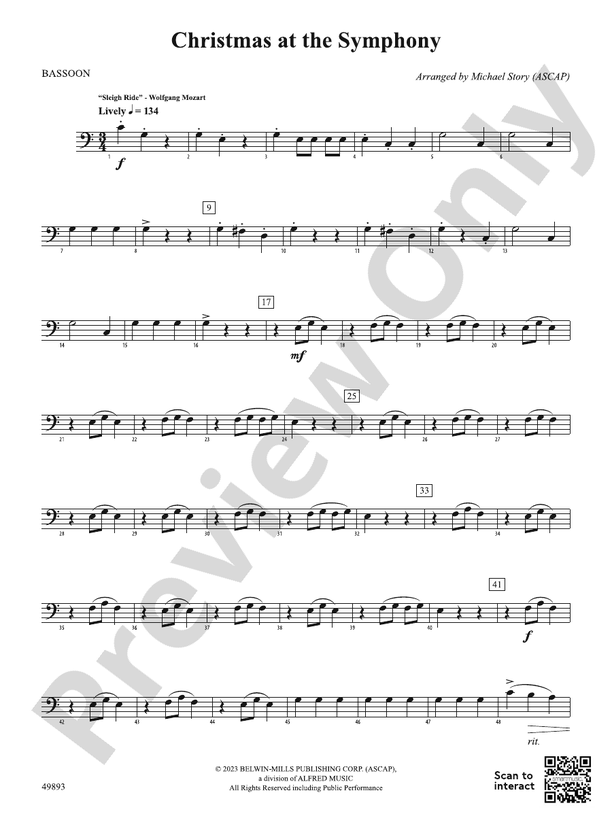 Christmas at the Symphony Bassoon Bassoon Part Digital Sheet Music