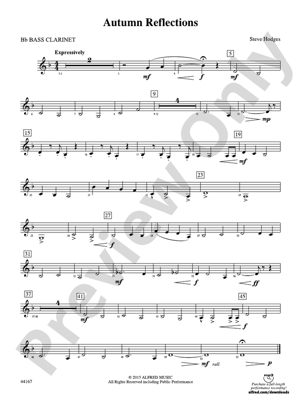 Autumn Reflections Bflat Bass Bflat Bass Part
