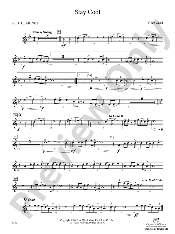 Stay Cool: 1st B-flat Clarinet