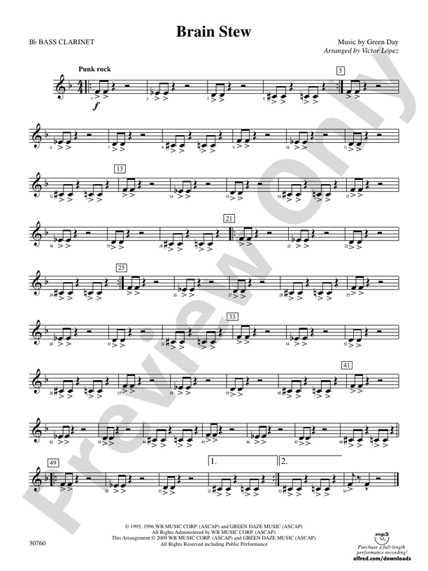 Brain Stew Bflat Bass Bflat Bass Part Digital