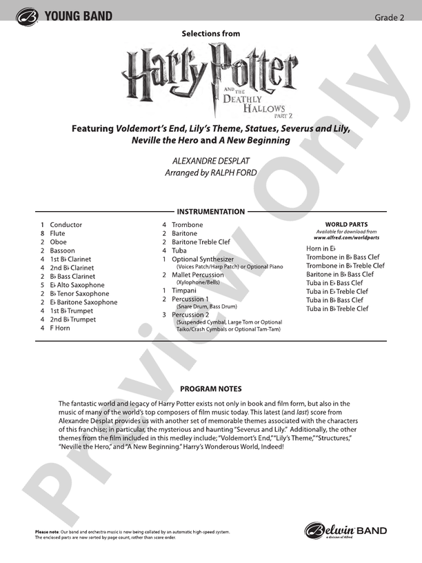 Harry Potter and the Deathly Hallows, Part 2, Selections from
