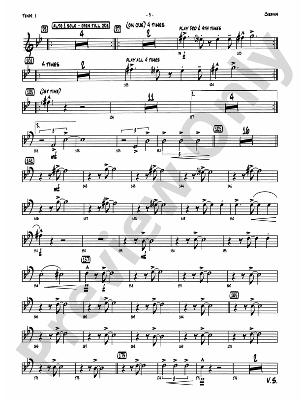 Caravan Bflat Tenor Saxophone Bflat Tenor Saxophone Part Digital