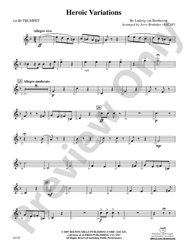 Heroic Variations 1st Bflat Trumpet 1st Bflat Trumpet Part