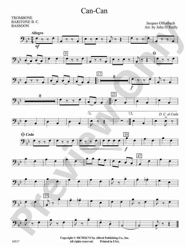 Can-Can: 1st Trombone: 1st Trombone Part - Digital Sheet Music Download