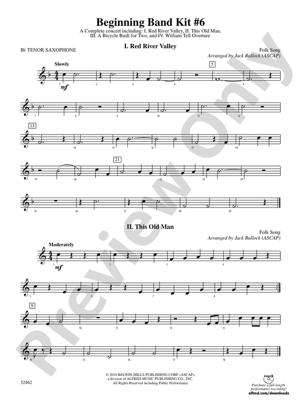 Belwin Beginning Band Kit #6: B-flat Tenor Saxophone