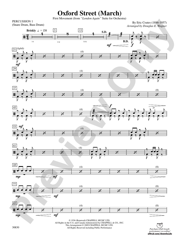 Oxford Street (March) 1st Percussion 1st Percussion Part Digital