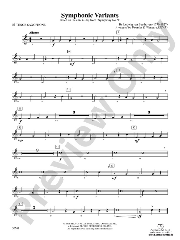 Symphonic Variants (Based on "Ode to Joy" from Symphony No. 9) Bflat