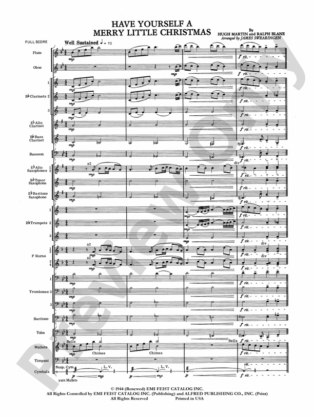 Have Yourself a Merry Little Christmas: Concert Band Conductor Score ...