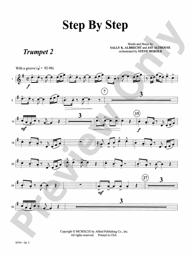 Step By Step: 2nd B-flat Trumpet: 2nd B-flat Trumpet Part - Digital ...