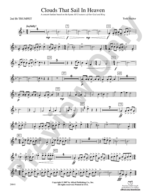 Clouds That Sail in Heaven 2nd Bflat Trumpet 2nd Bflat Trumpet Part
