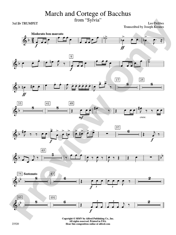 March And Cortege Of Bacchus: 3rd B-flat Trumpet: 3rd B-flat Trumpet ...