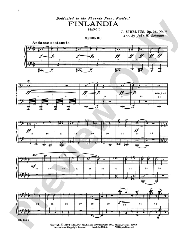 Finlandia - Piano Quartet (2 Pianos, 8 Hands)
