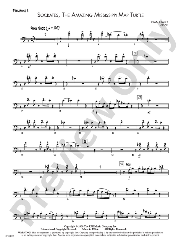 Socrates, The Amazing Mississippi Map Turtle: Trombone 1: Trombone 1 ...