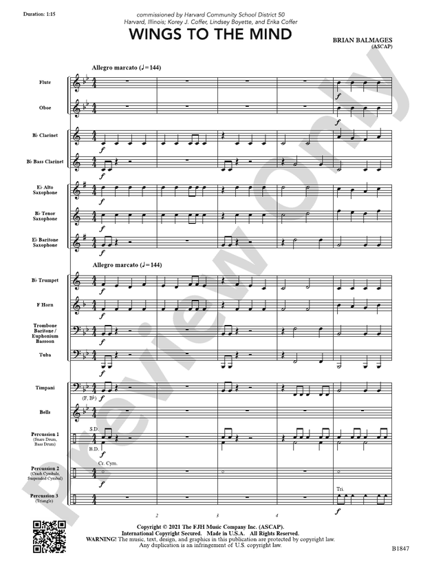 Wings to the Mind Score Brian Balmages Digital Sheet Music Download