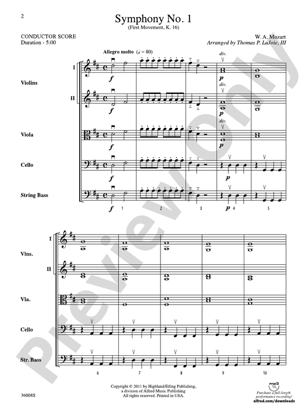 Symphony No. 1: Score