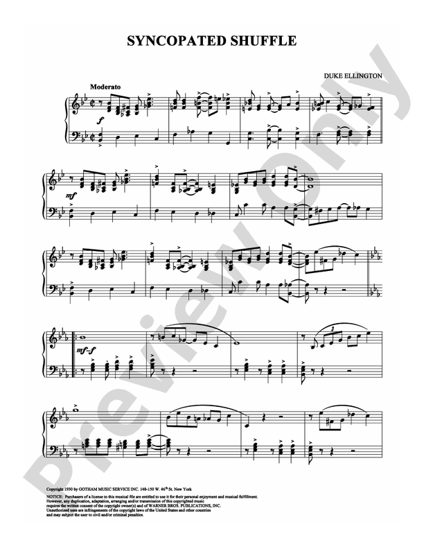 Syncopated Shuffle: Piano: Duke Ellington - Digital Sheet Music Download