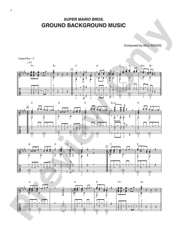 Super Mario Bros. Ground Background Music: Guitar - Digital Sheet Music  Download: Nintendo®