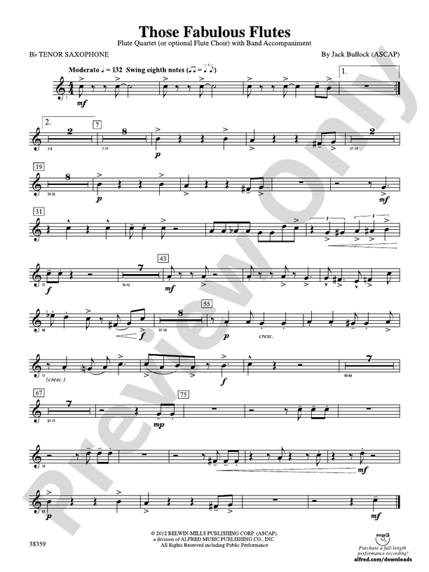Those Fabulous Flutes Bflat Tenor Saxophone Bflat Tenor Saxophone