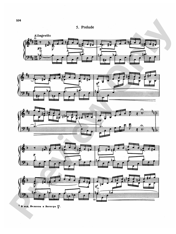 RimskyKorsakov Piano Solos, Volume II Six Variations on the theme B