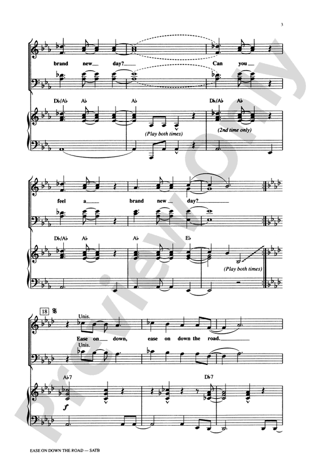 Ease on Down the Road: SATB Choral Octavo - Digital Sheet Music Download