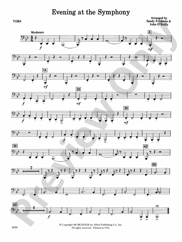 Evening at the Symphony Tuba Tuba Part Digital Sheet Music Download