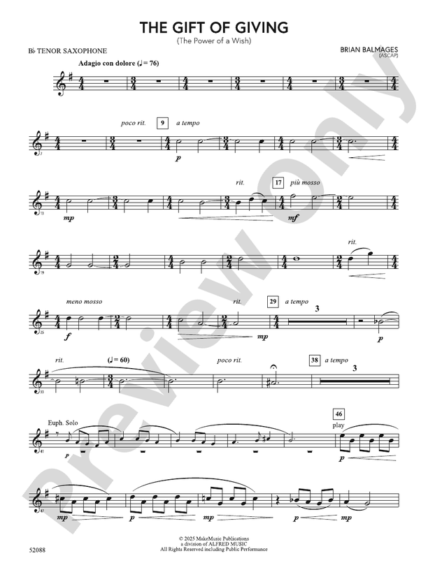 The Gift of Giving: B-flat Tenor Saxophone
