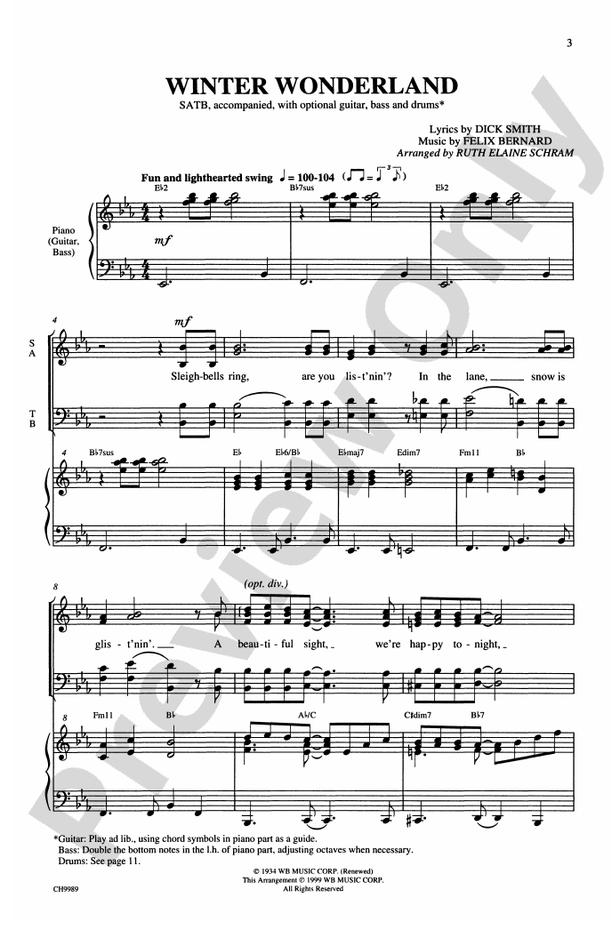 Winter Wonderland: SATB Choral Octavo - Digital Sheet Music Download