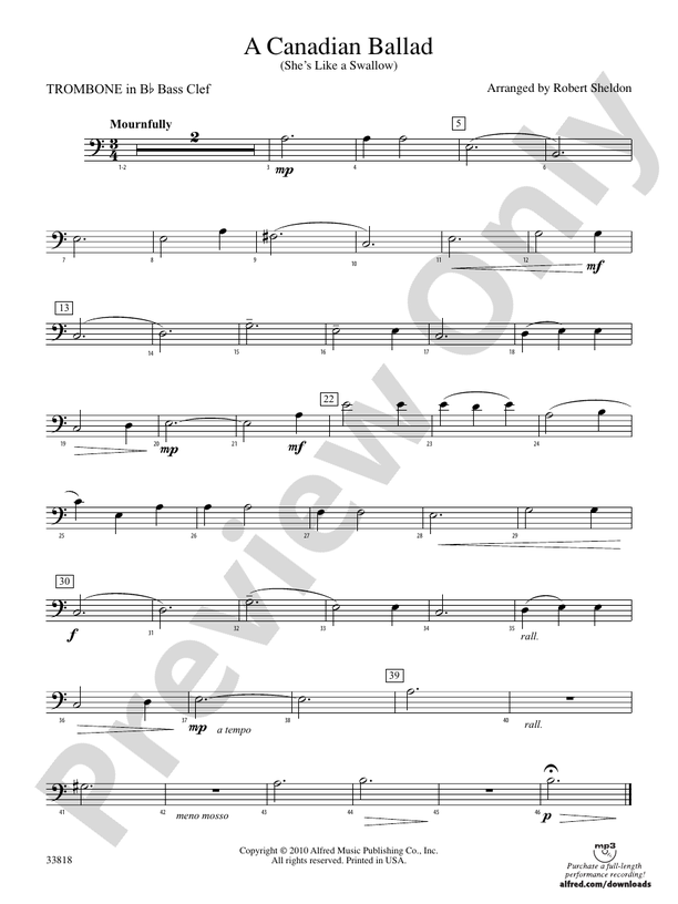 A Canadian Ballad (wp) 1st Bflat Trombone B.C. (wp) 1st Bflat