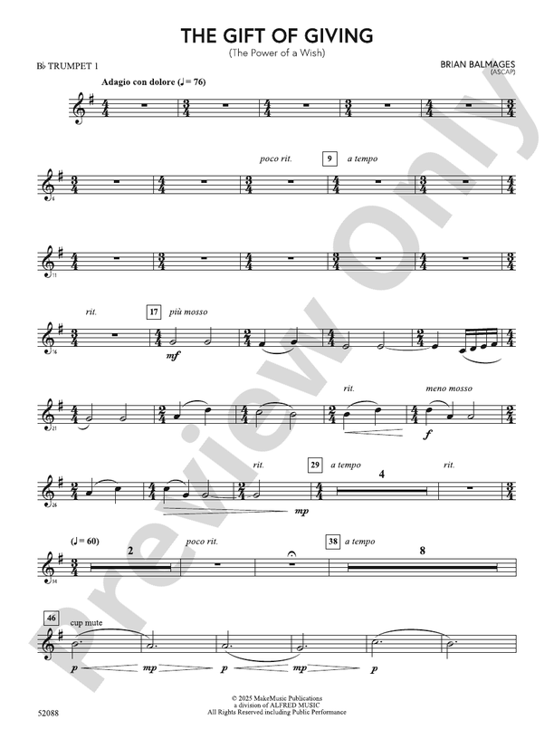 The Gift of Giving: 1st B-flat Trumpet