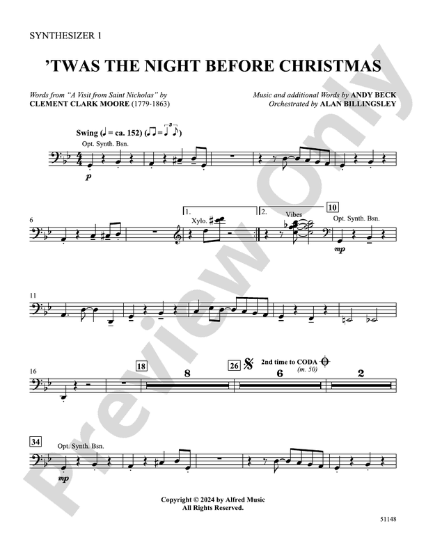 'Twas the Night Before Christmas: 1st Synthesizer: 1st Synthesizer Part ...