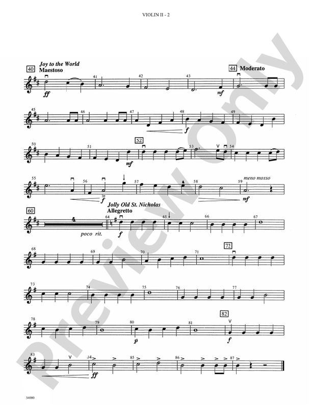 Classics for a Traditional Christmas, Level 2: 2nd Violin: 2nd Violin ...