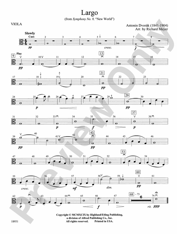 Largo from Symphony No. 9, 